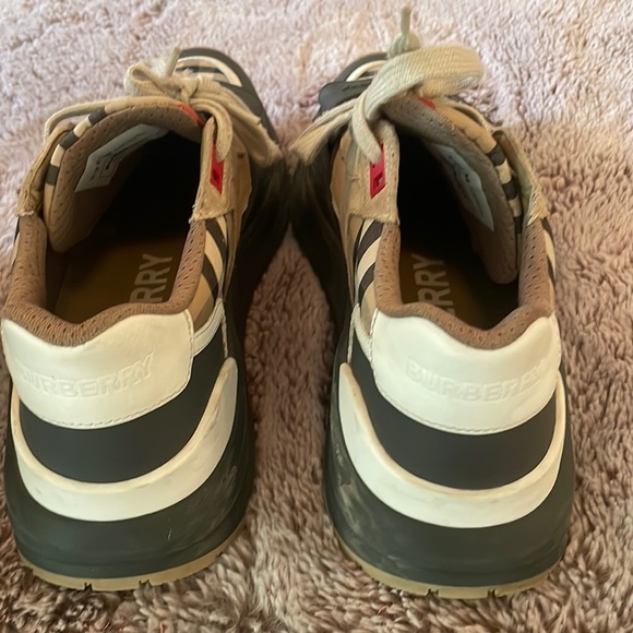 BURBERRY, Vintage Check, Suede and Leather Sneakers - Picture 8 of 16